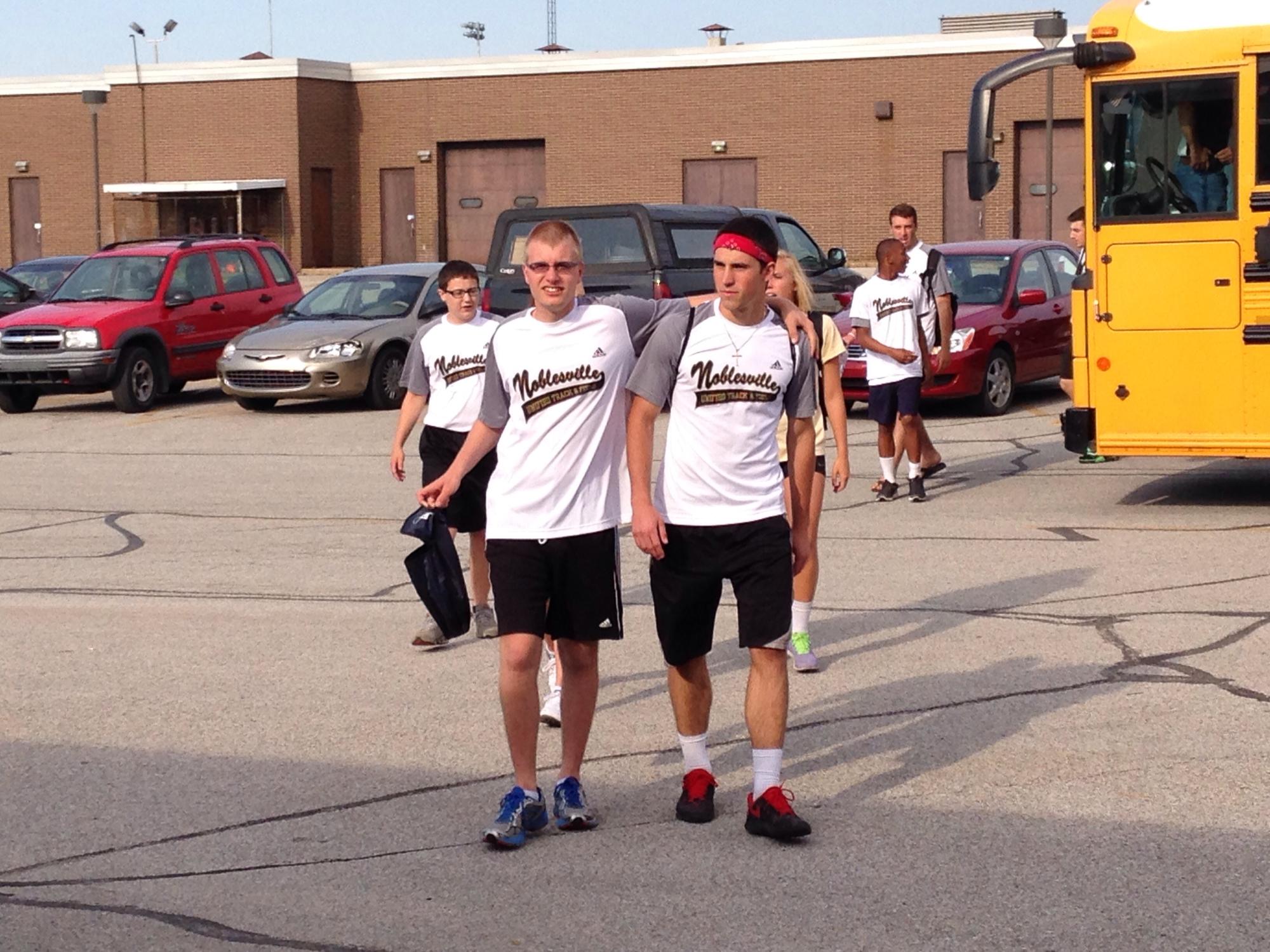Mitch Bonar (left) was a member of Noblesville High School's Unified Track & Field team.