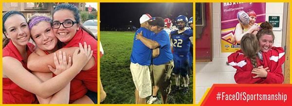 Banner comprised of three images submitted to Face Of Sportsmanship hashtag