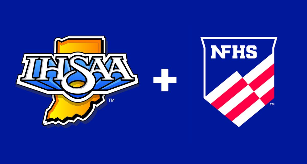 IHSAA and NFHS logos.