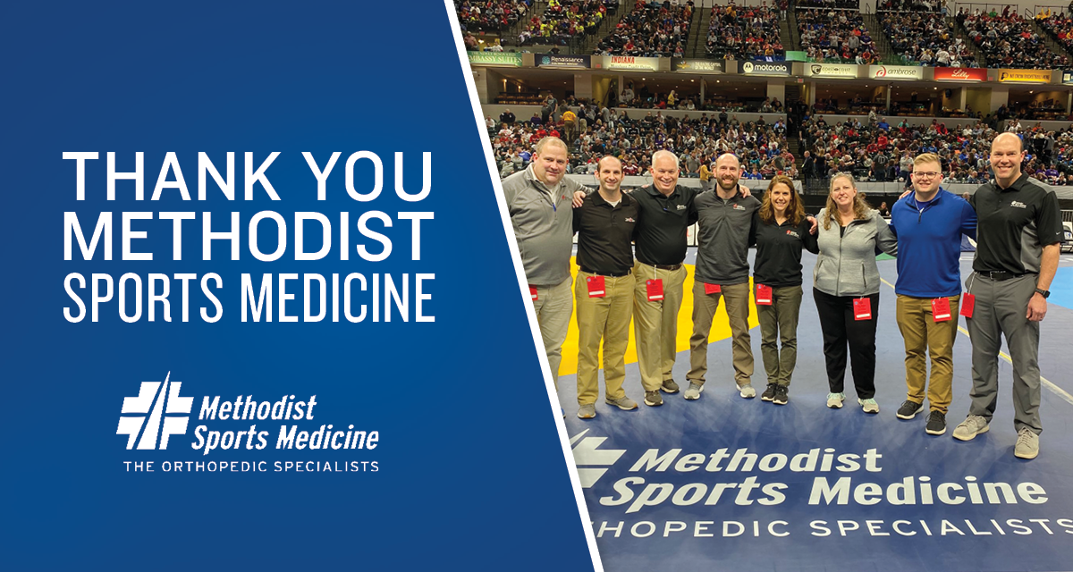 Header image with logo and text: Thank you, Methodist Sports Medicine.